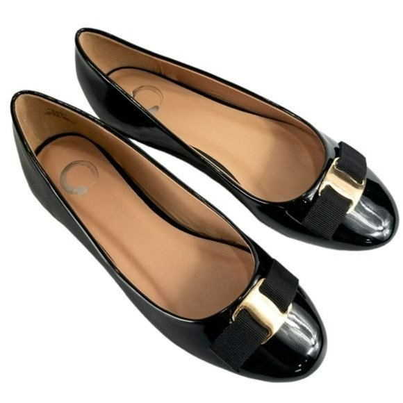 Journee Collection Kim 2 Ballet Flats Black Patent - Picture 8 of 8